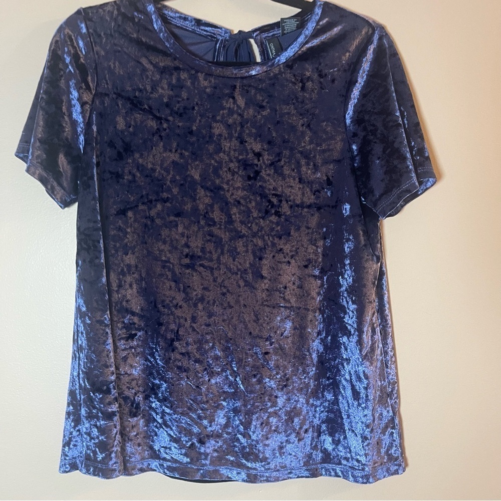 Cynthia Rowley Velvet Top in Rich Blue/Purple